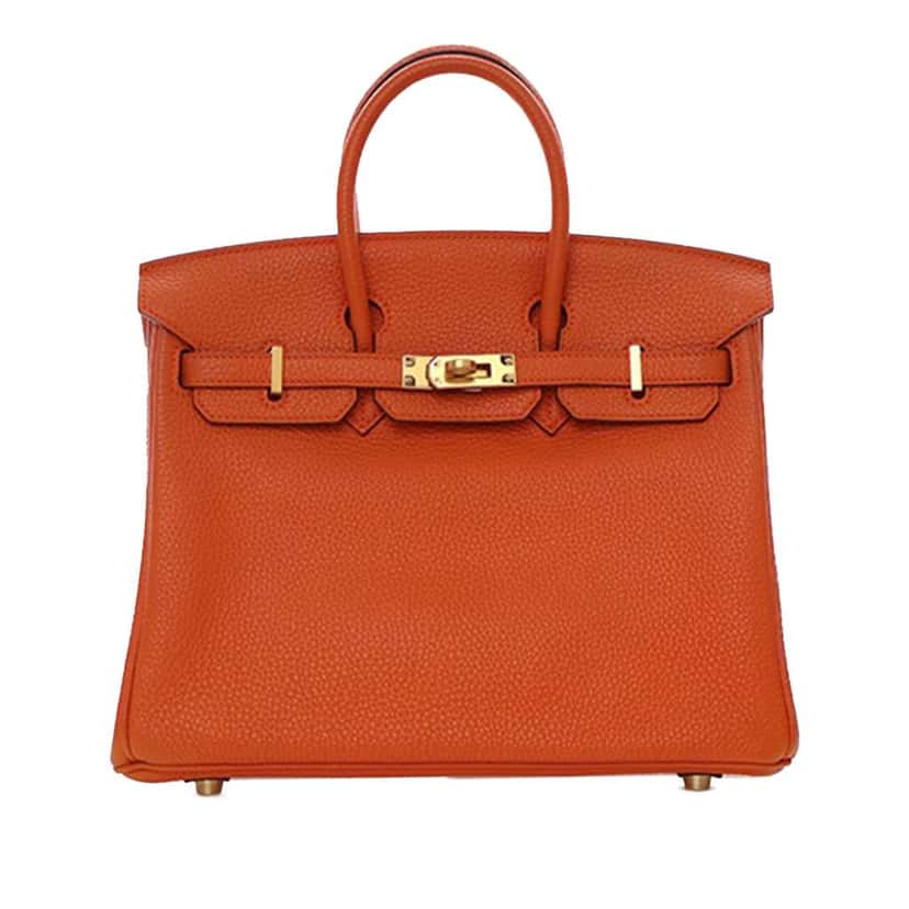 Hermès Togo Birkin Retourne 25 Orange Leather Good condition - Front View