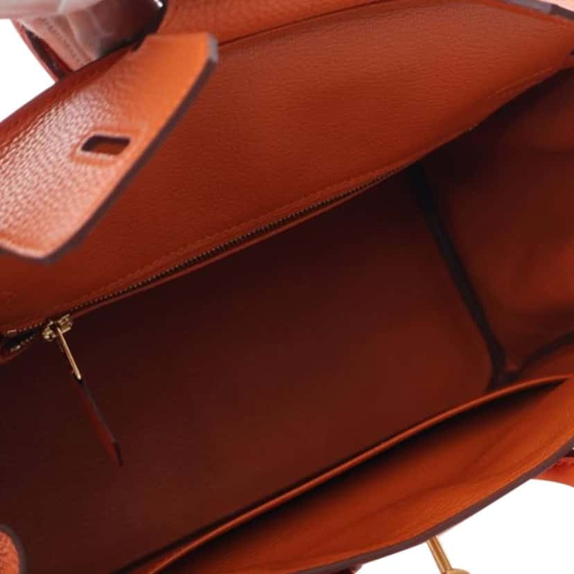Hermès Togo Birkin Retourne 25 Orange Leather Good condition - Box View