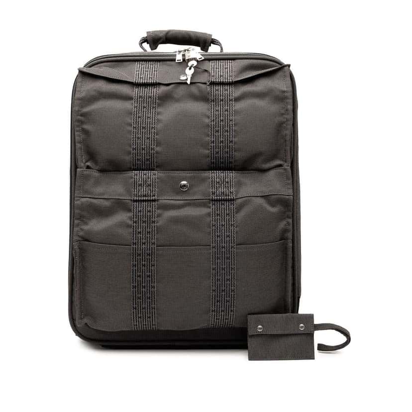 Hermès Canvas Herline Travel Bag Grey Canvas Good condition - Front View