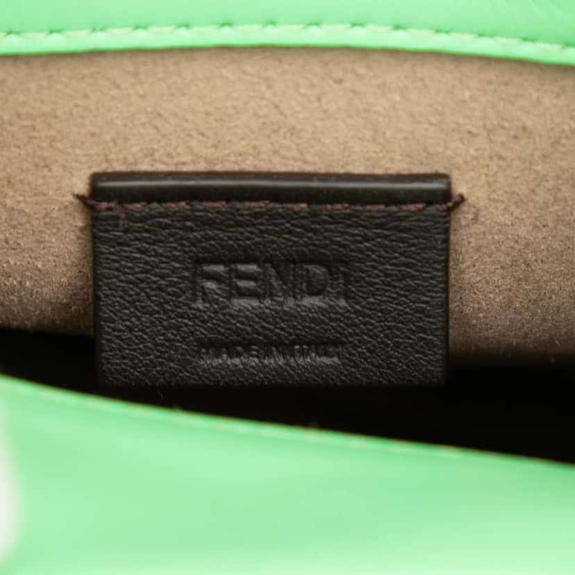 Fendi Mini Zucca Embossed Leather Sunshine Shopper Tote Green Leather Good condition - Box View