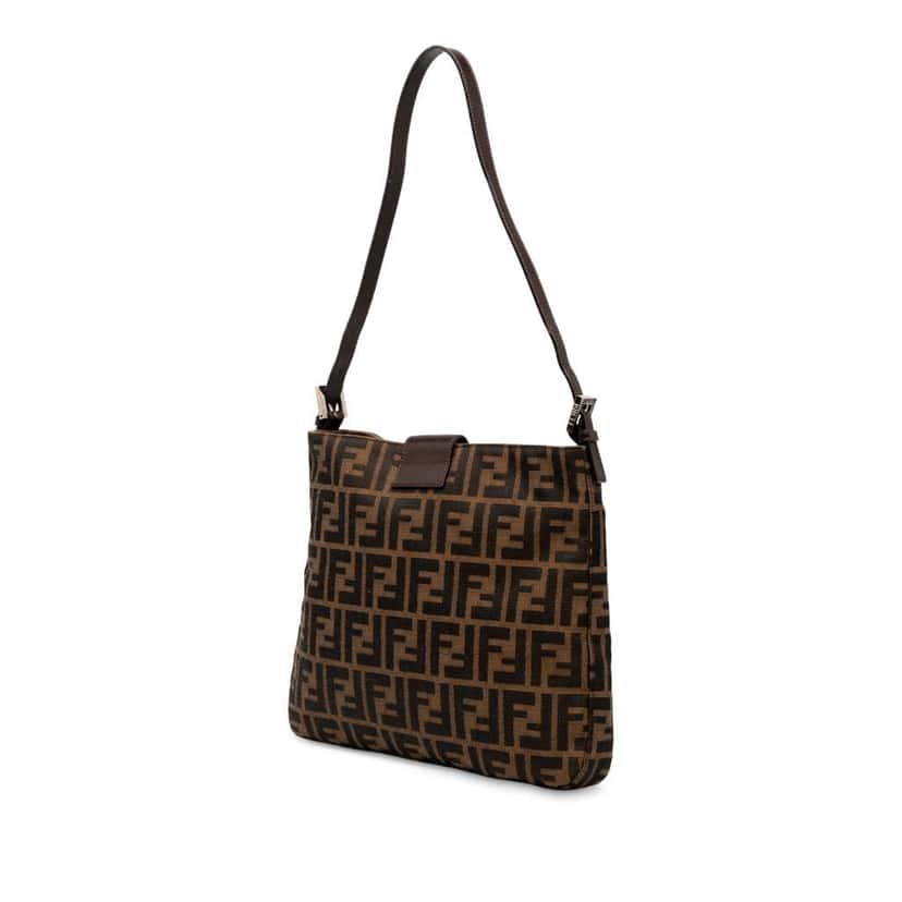 Fendi Zucca Canvas Shoulder Bag Brown Canvas Good condition - Back View