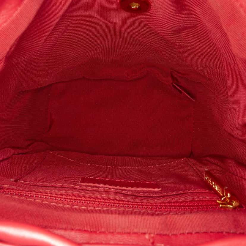 Chanel Mini Quilted Lambskin Urban Spirit Backpack Red Leather Good condition - Model View