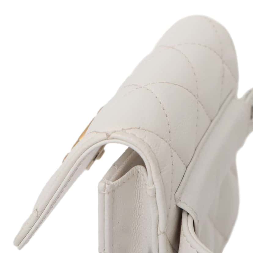 Chanel Quilted Lamsbskin Punk Essentials Chain Flap Belt Bag White Leather Good condition - Box View