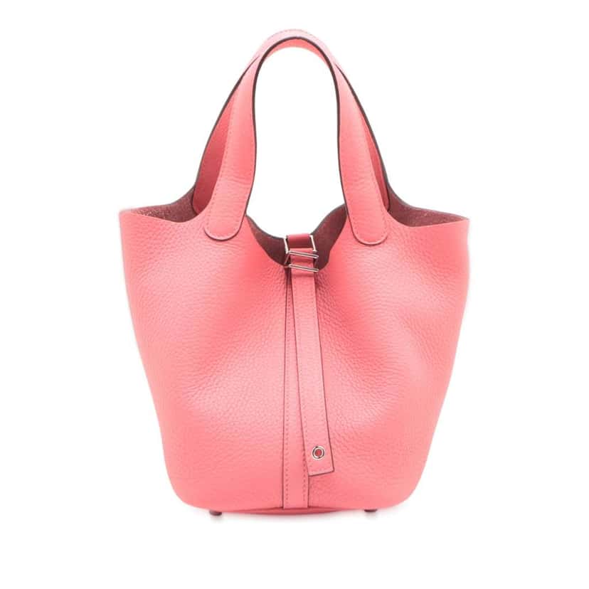 Hermès Clemence Picotin Lock 18 Pink Leather Good condition - Front View