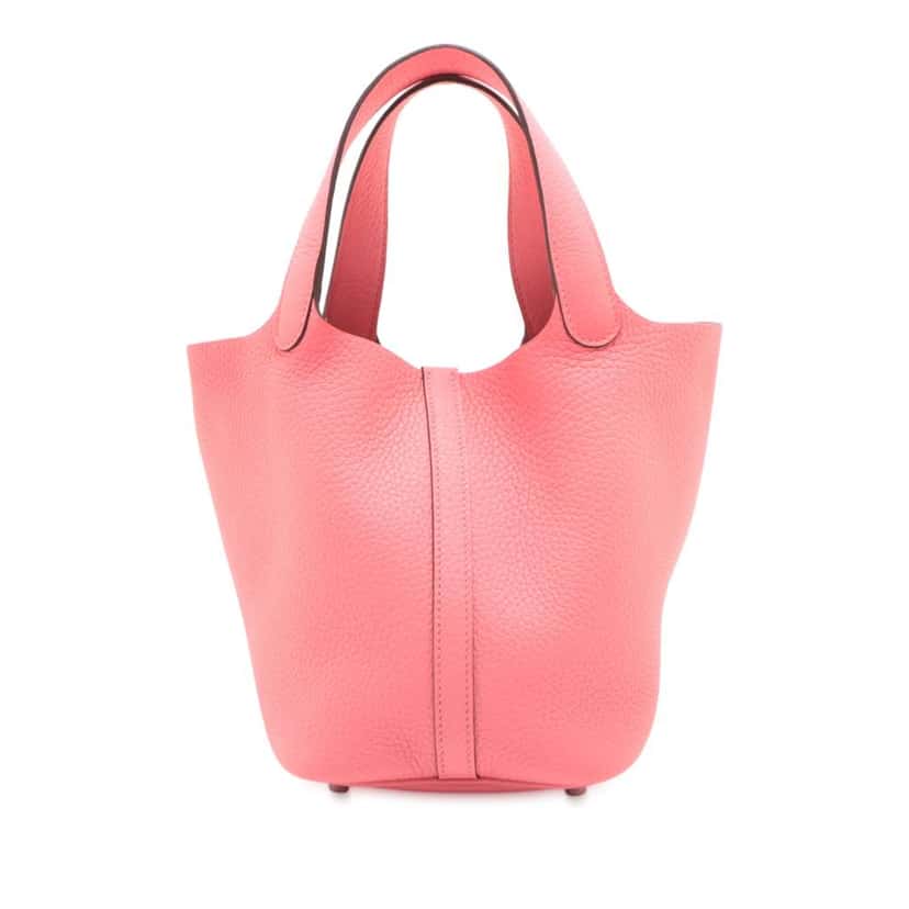 Hermès Clemence Picotin Lock 18 Pink Leather Good condition - Back View