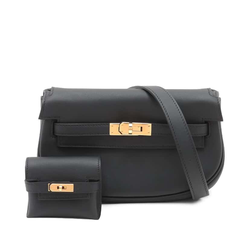 Hermès Swift Kelly Moove Black Leather Good condition - Front View