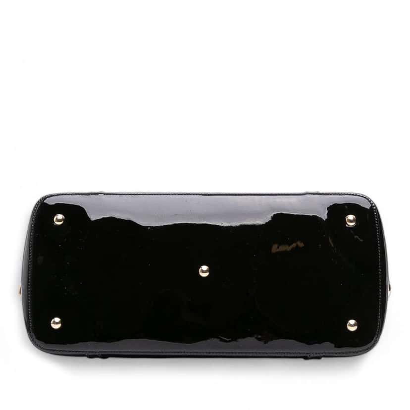 Gucci Large Microguccissima Patent Dome Satchel Black Leather Good condition - Inside View