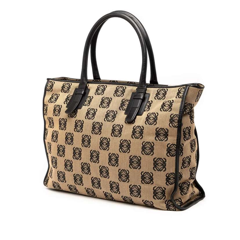 Loewe Anagram Canvas Repeat Tote Brown Canvas Good condition - Back View