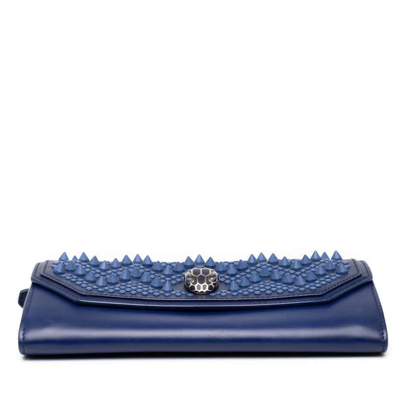 Bvlgari Nicholas Kirkwood Studded Leather Serpenti Forever Wallet on Chain Blue Leather Good condition - Inside View