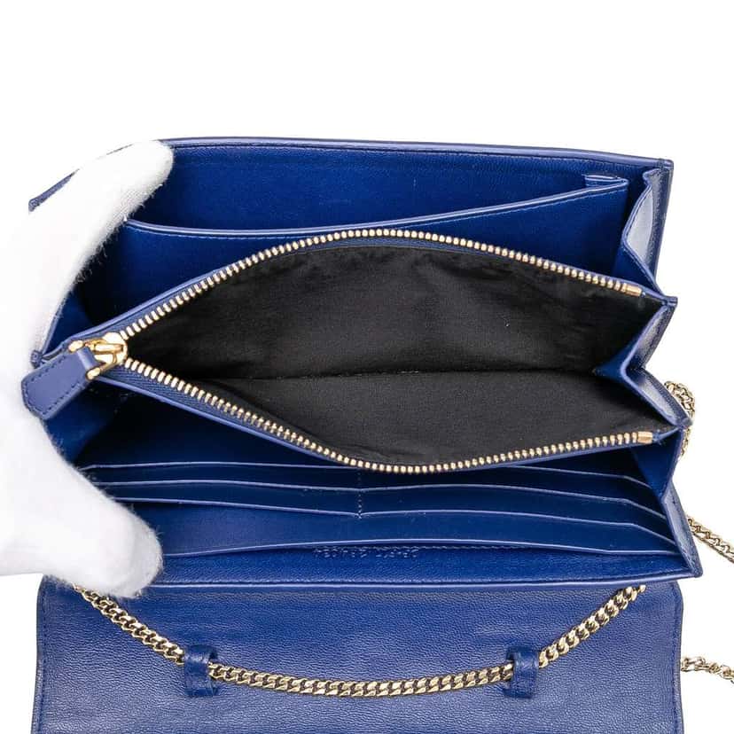Bvlgari Nicholas Kirkwood Studded Leather Serpenti Forever Wallet on Chain Blue Leather Good condition - Model View