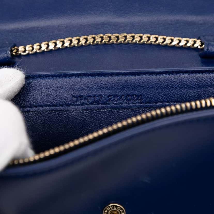 Bvlgari Nicholas Kirkwood Studded Leather Serpenti Forever Wallet on Chain Blue Leather Good condition - Box View
