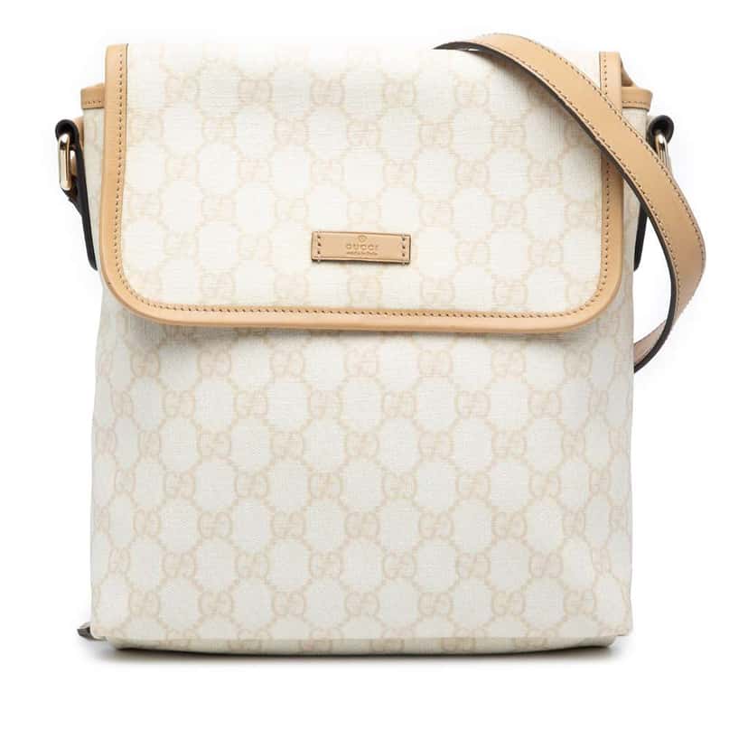 Gucci GG Supreme Crossbody White Canvas Good condition - Front View