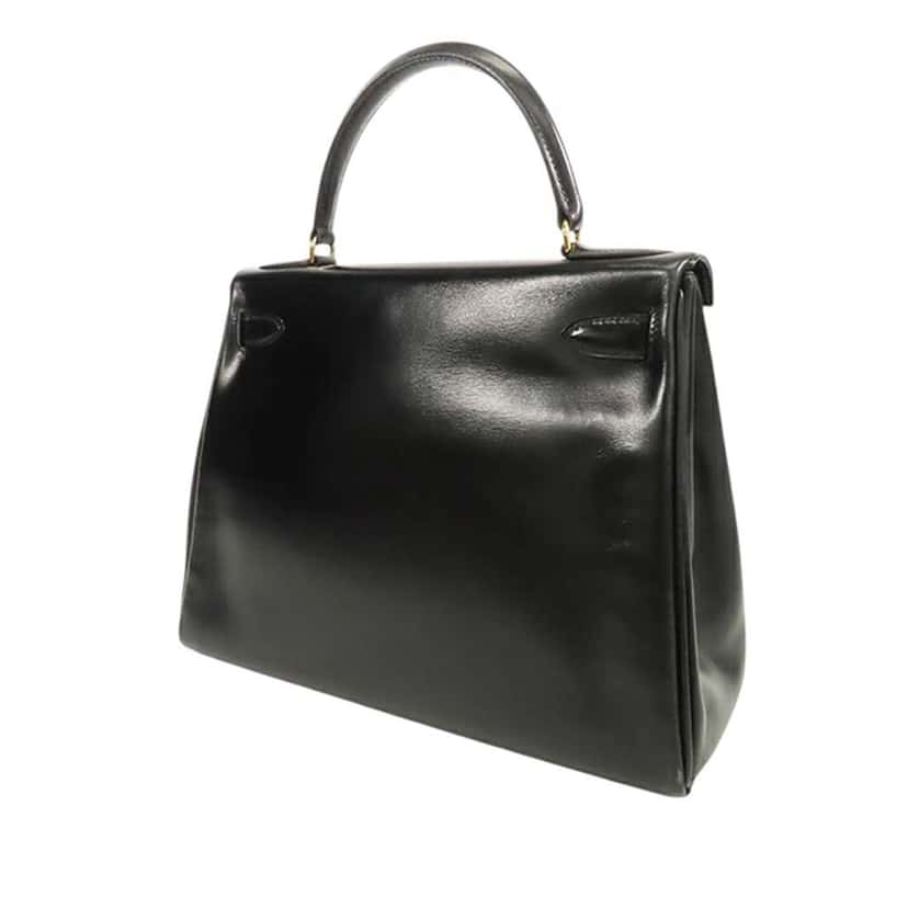 Hermès Box Calf Kelly Retourne 28 Black Leather Good condition - Back View