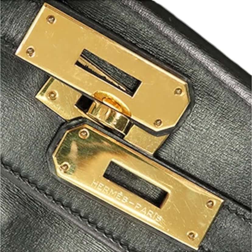 Hermès Box Calf Kelly Retourne 28 Black Leather Good condition - Box View