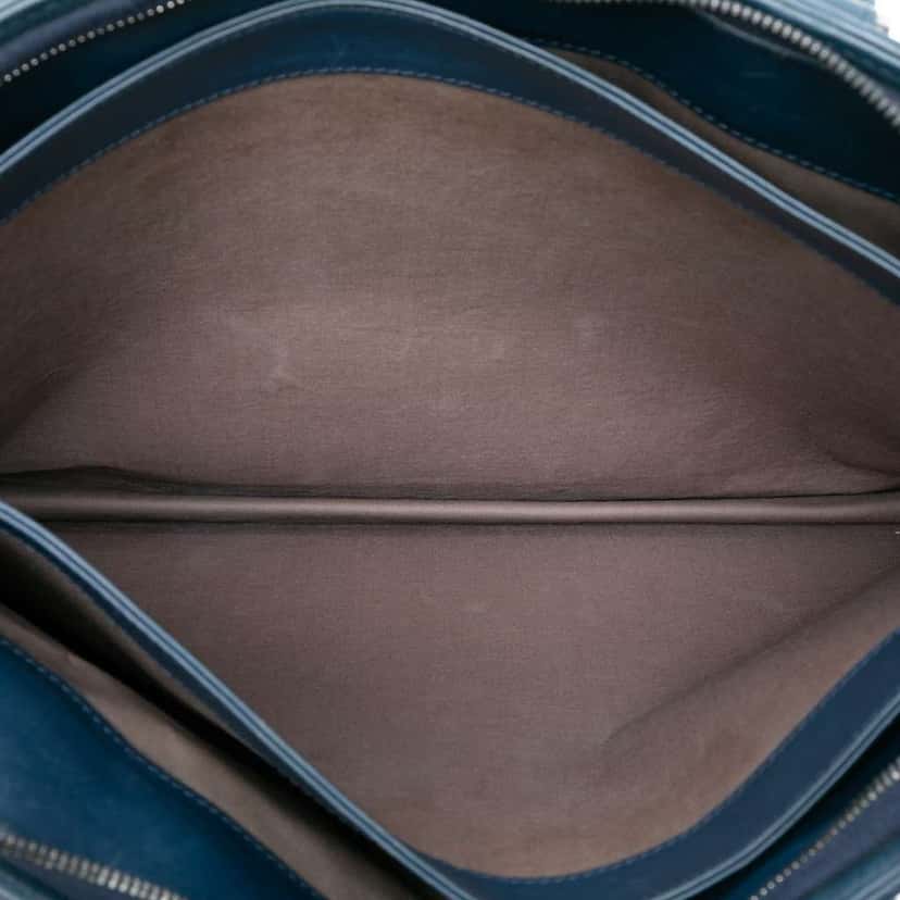 Bottega Veneta Nappa Intrecciato Business Bag Blue Leather Good condition - Model View