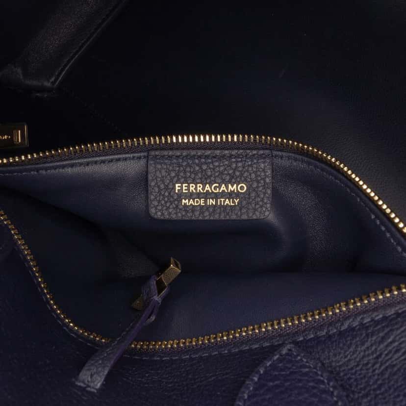 Salvatore Ferragamo Small Leather Hug Satchel Black Leather Good condition - Box View