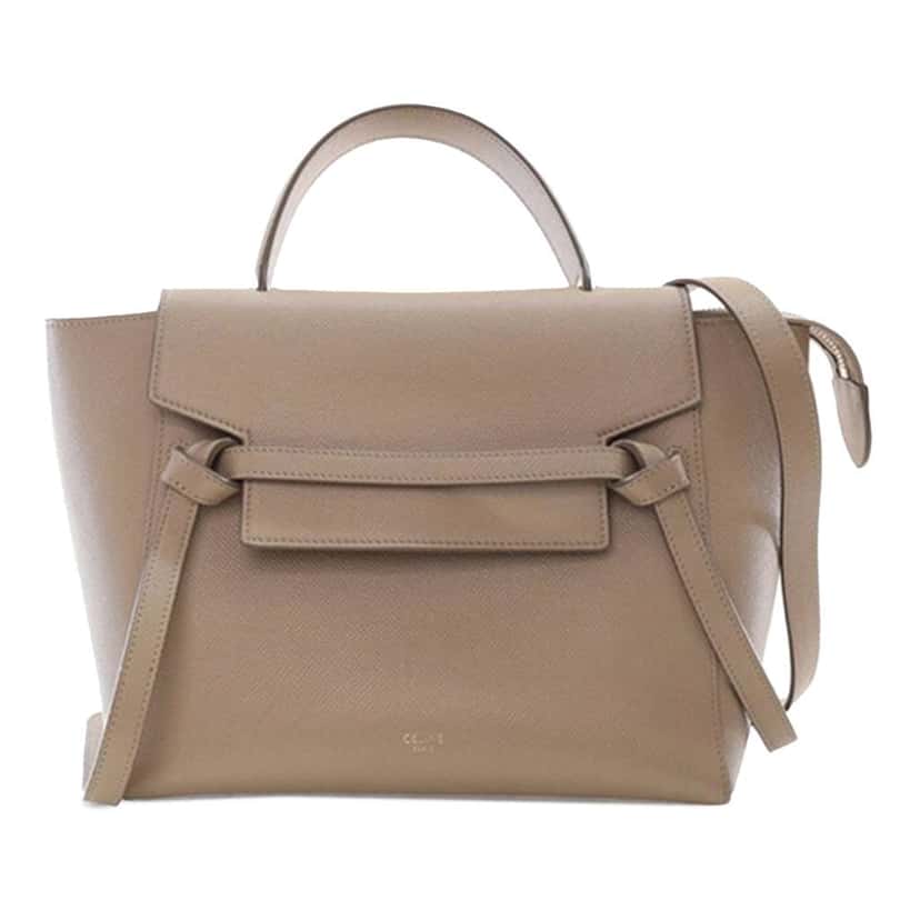 Celine Micro Grained Calfskin Belt Bag Brown Leather Good condition - Front View
