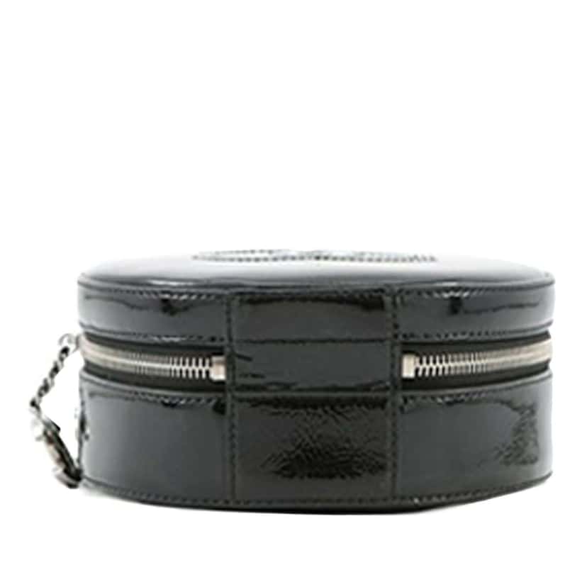 Chanel Patent Round As Earth Bag Black Leather Good condition - Inside View