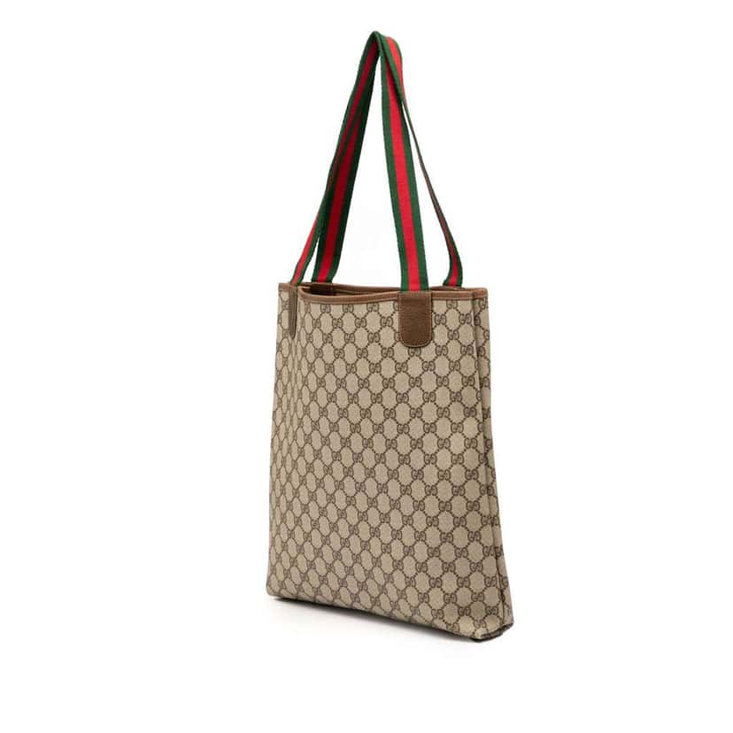 Gucci GG Supreme Web Tote Brown Canvas Good condition - Back View