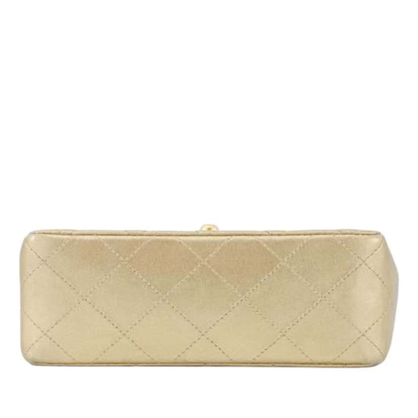 Chanel Mini Square Classic Lambskin Single Flap Gold Leather Good condition - Inside View