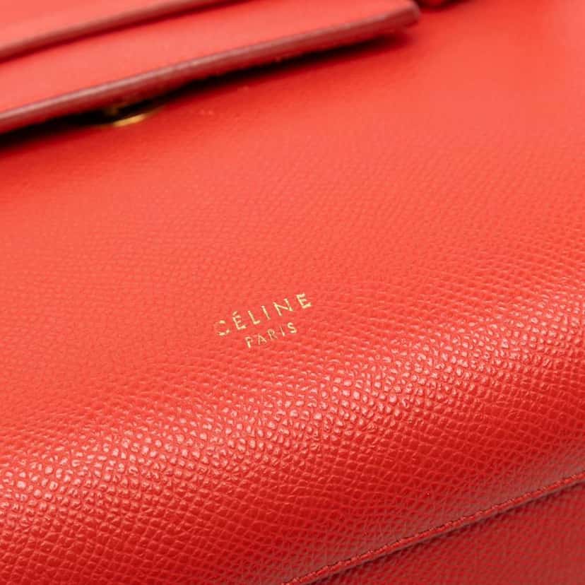 Celine Nano Grained Calfskin Belt Bag Red Leather Good condition - Box View