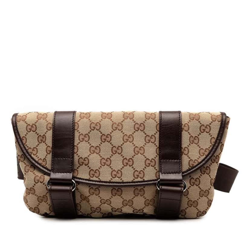 Gucci GG Canvas Belt Bag Brown Canvas Good condition - Front View