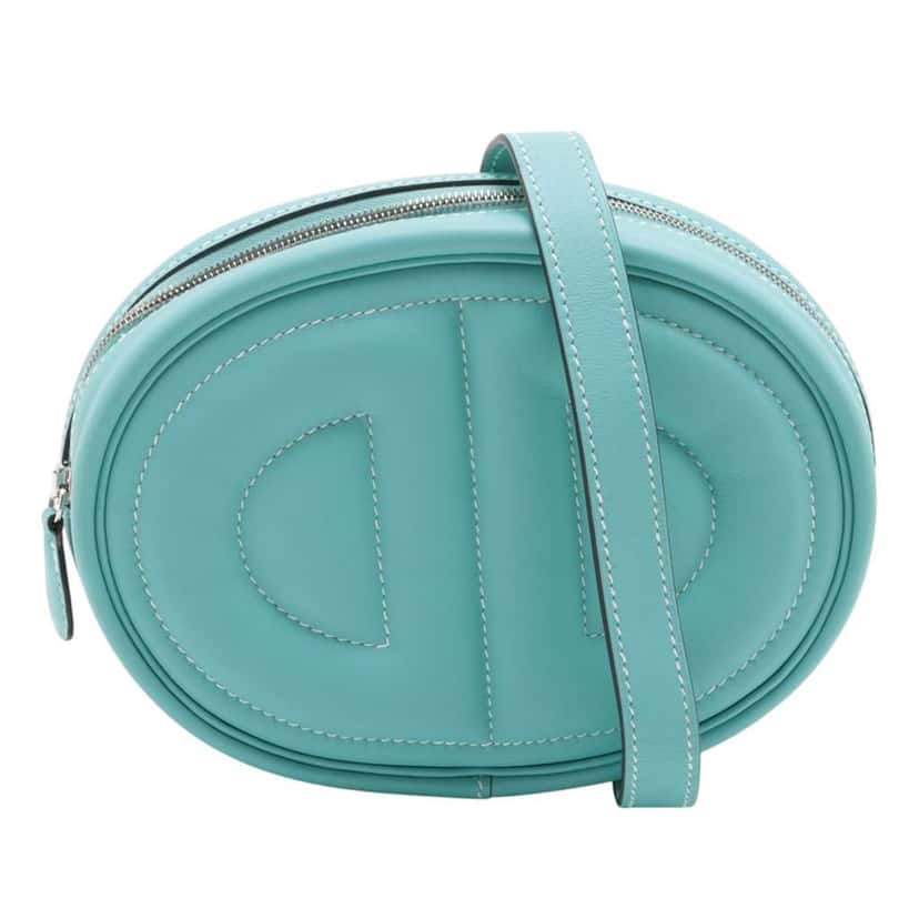 Hermès Swift In The Loop Belt Bag Blue Leather Good condition - Front View