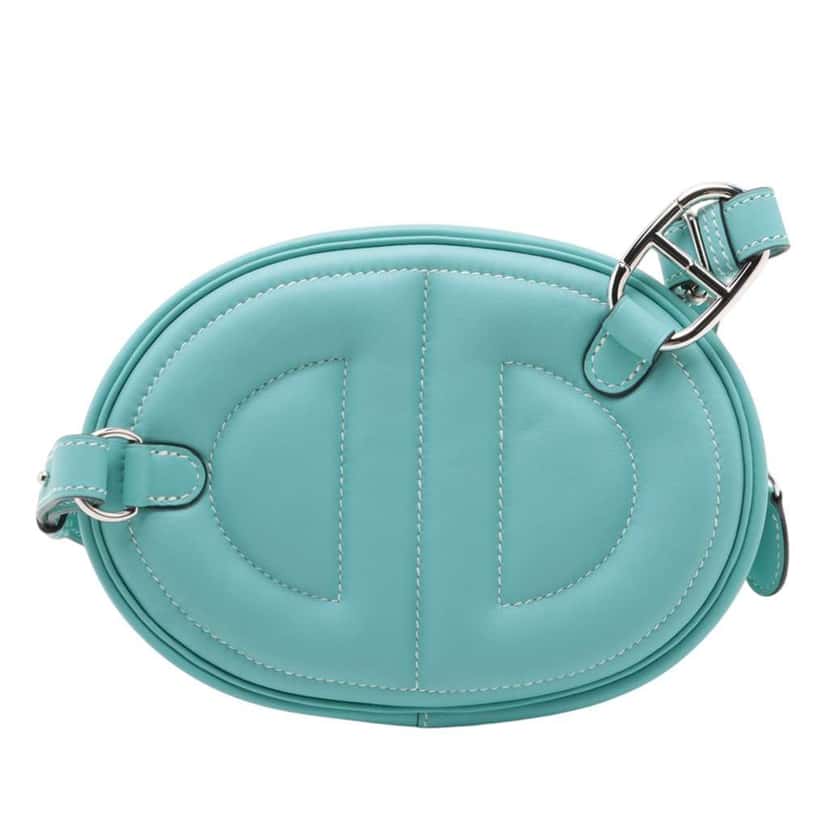 Hermès Swift In The Loop Belt Bag Blue Leather Good condition - Back View