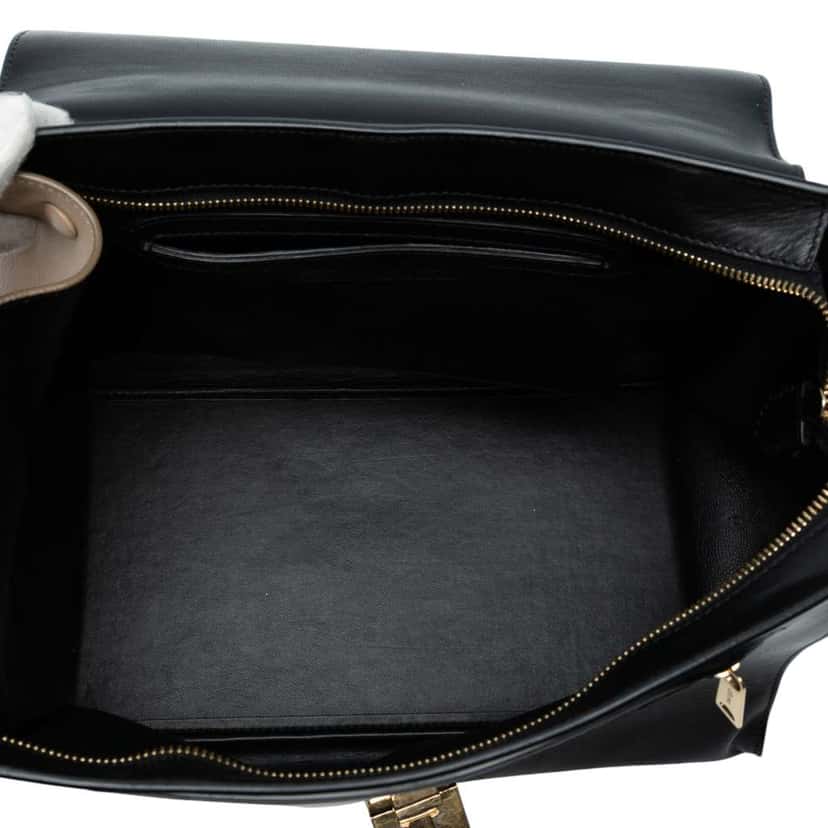 Celine Medium Tricolor Calfskin and Suede Trapeze Satchel Black Leather Good condition - Model View