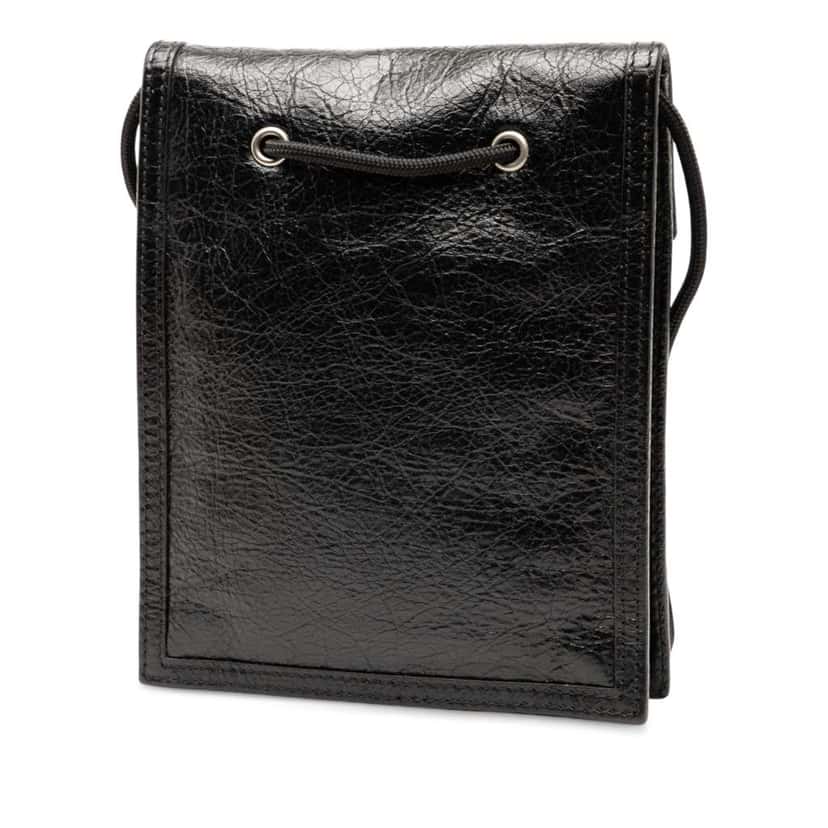Balenciaga Small Lambskin Arena Explorer Pouch Black Leather Good condition - Back View