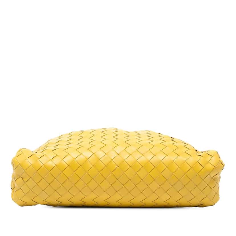 Bottega Veneta Nappa Intrecciato The Pouch Yellow Leather Good condition - Inside View