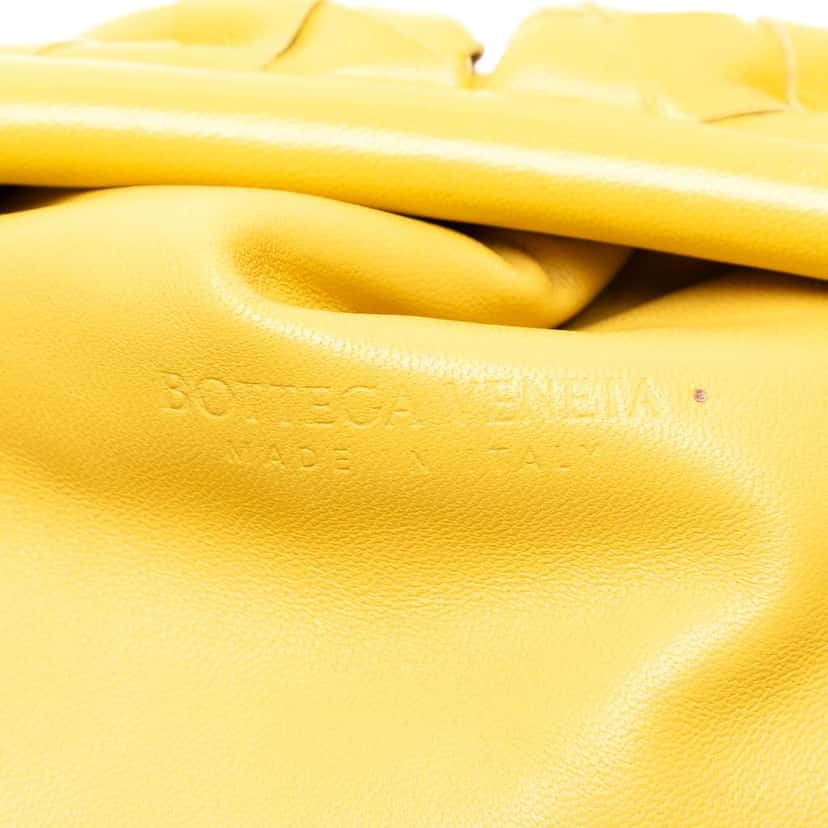 Bottega Veneta Nappa Intrecciato The Pouch Yellow Leather Good condition - Box View