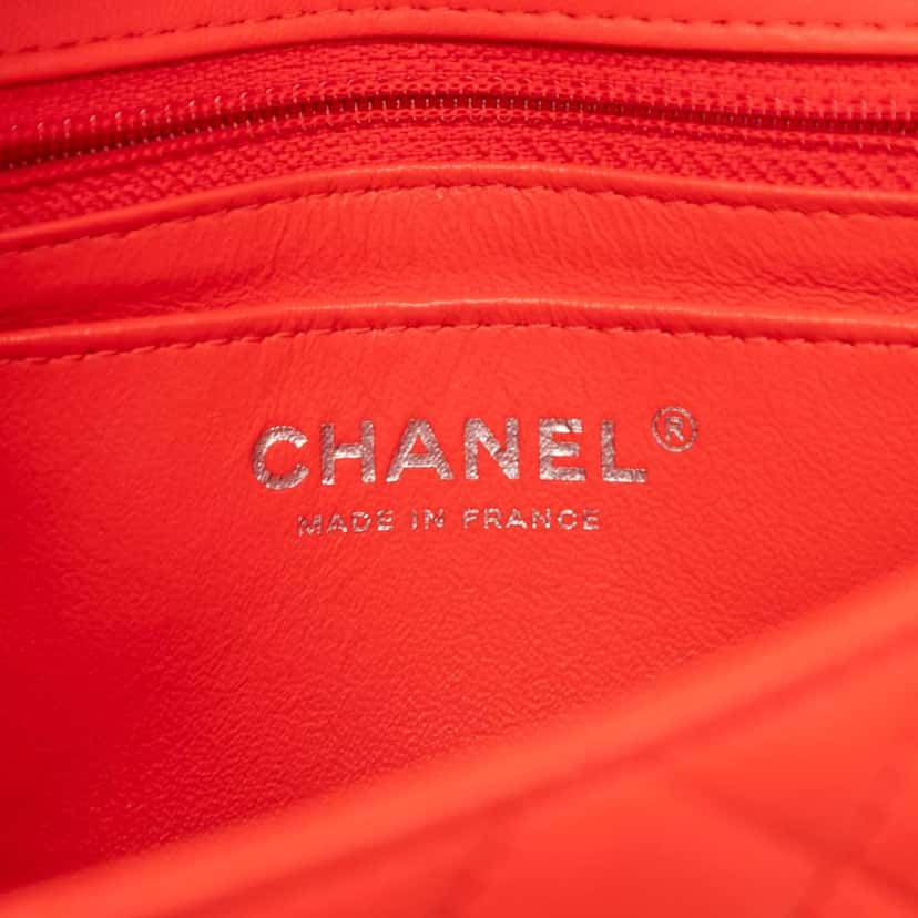 Chanel Mini Rectangular Classic Lambskin Single Flap Red Leather Good condition - Box View