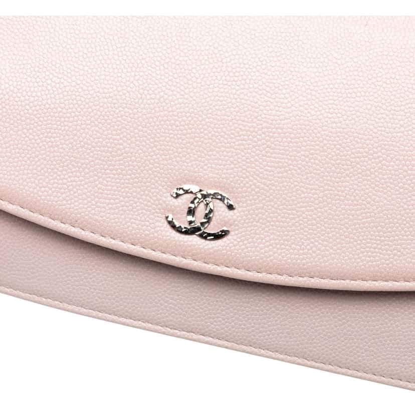 Chanel CC Caviar Sevruga Wallet On Chain Pink Leather Good condition - Box View