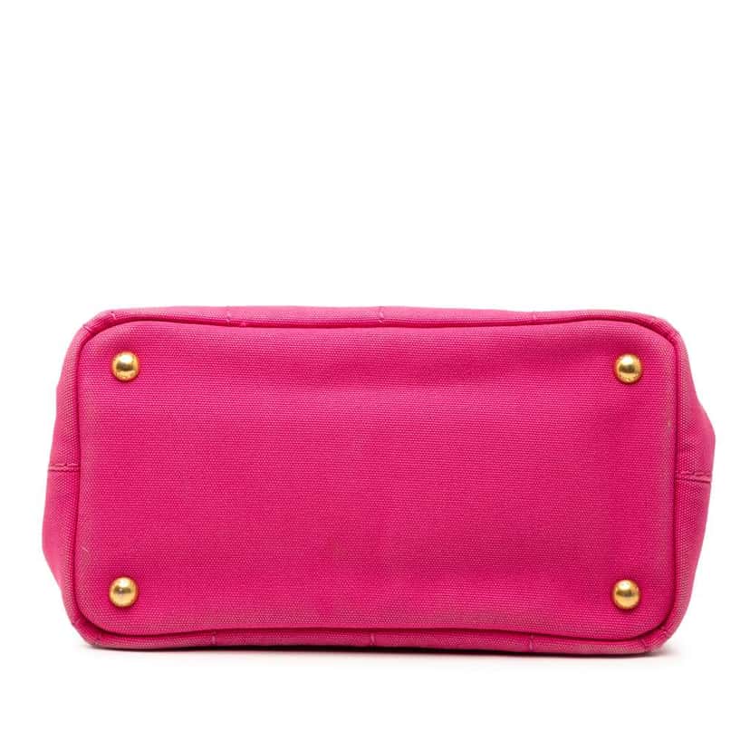 Prada Small Canvas Canapa Logo Satchel Pink Canvas Good condition - Inside View