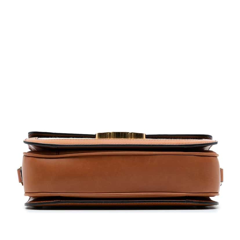 Celine Classique Canvas and Calfskin Triomphe Crossbody Brown Canvas Good condition - Inside View