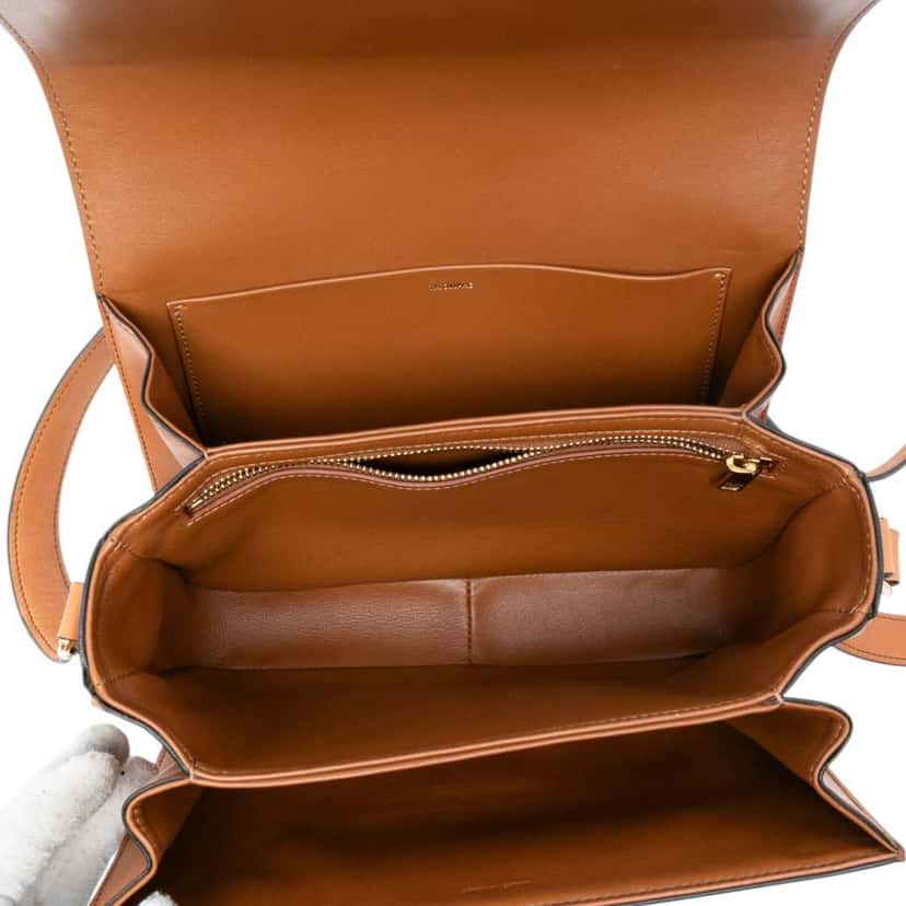 Celine Classique Canvas and Calfskin Triomphe Crossbody Brown Canvas Good condition - Model View