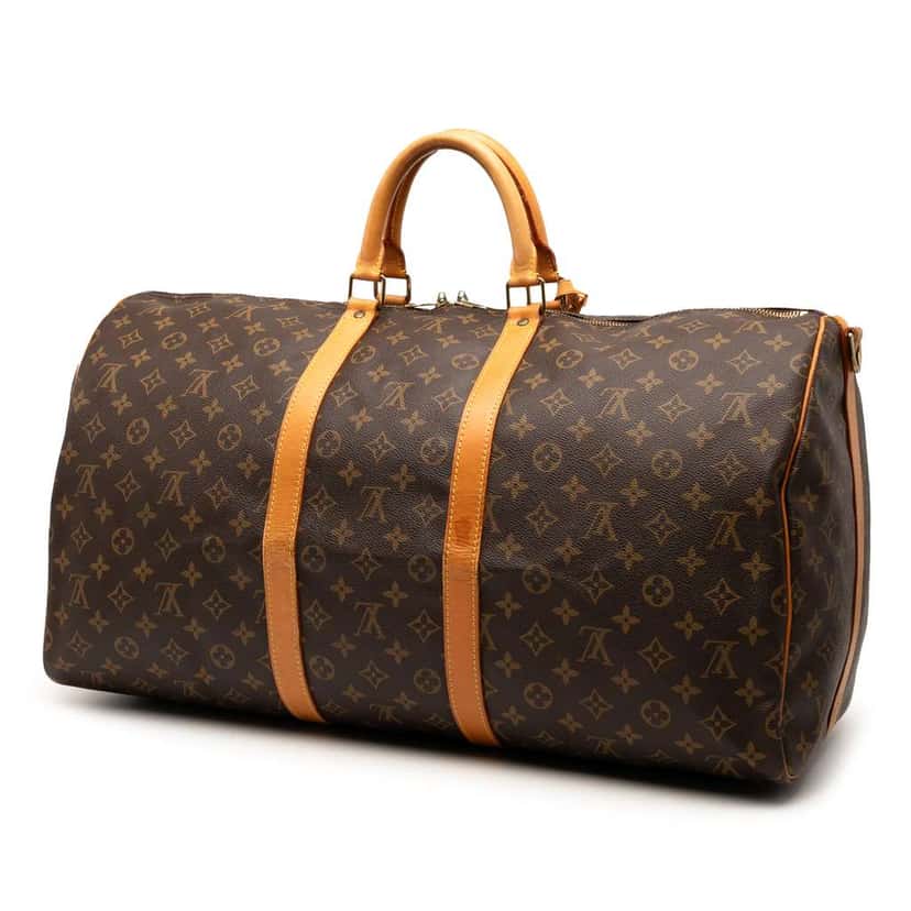 Louis Vuitton Monogram Keepall Bandouliere 55 Brown Good condition - Back View