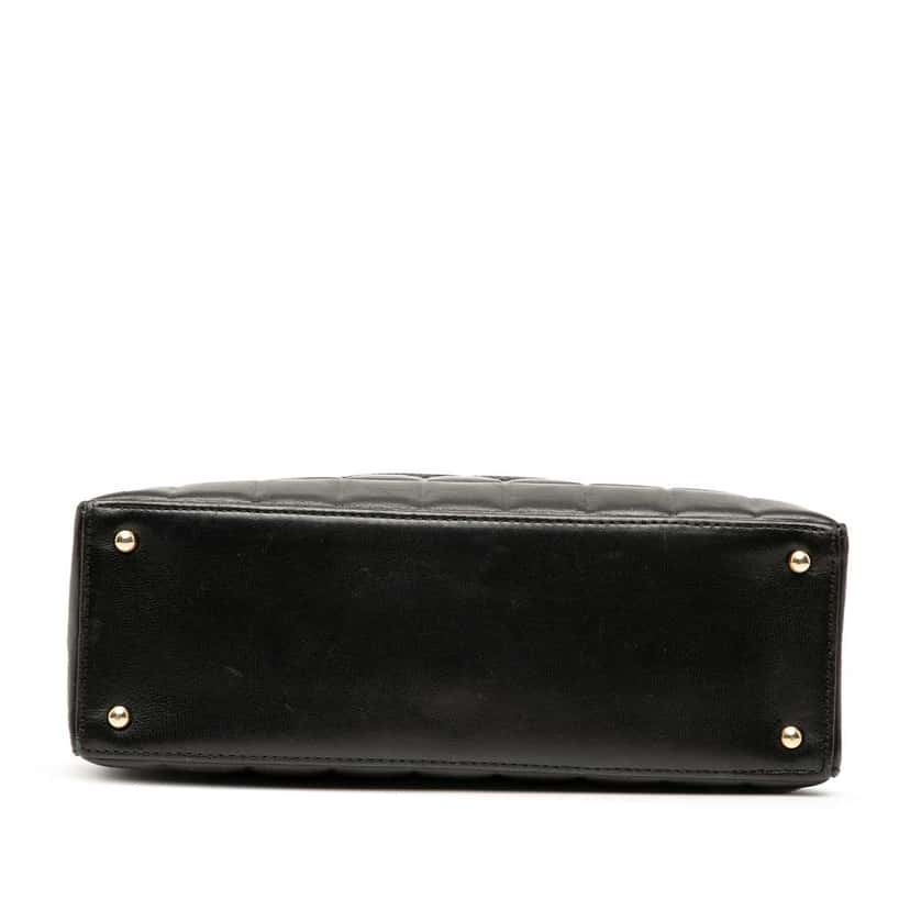 Chanel CC Choco Bar Lambskin Tote Black Leather Good condition - Inside View