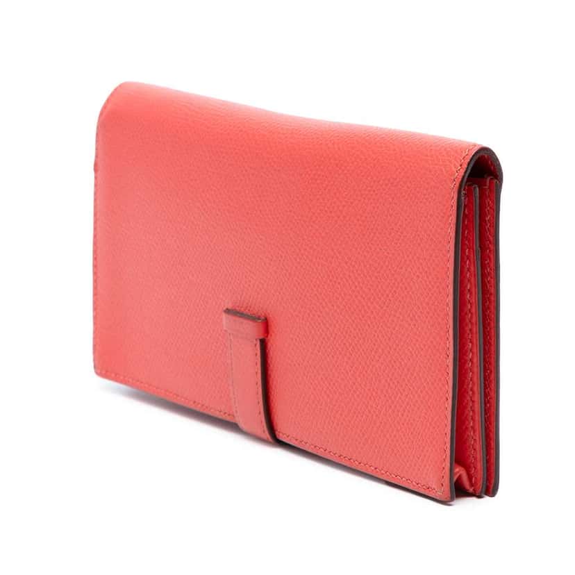 Hermès Epsom Bearn Wallet Red Leather Good condition - Back View
