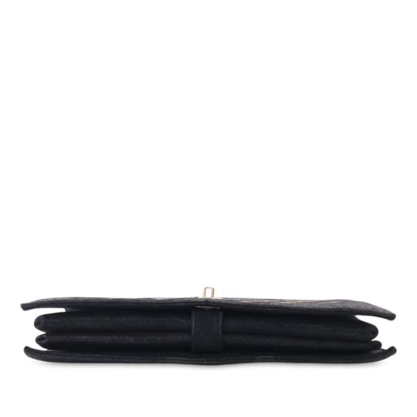 Chanel Chevron Nubuck Micro Chain Embellished Flap Black Leather Good condition - Model View