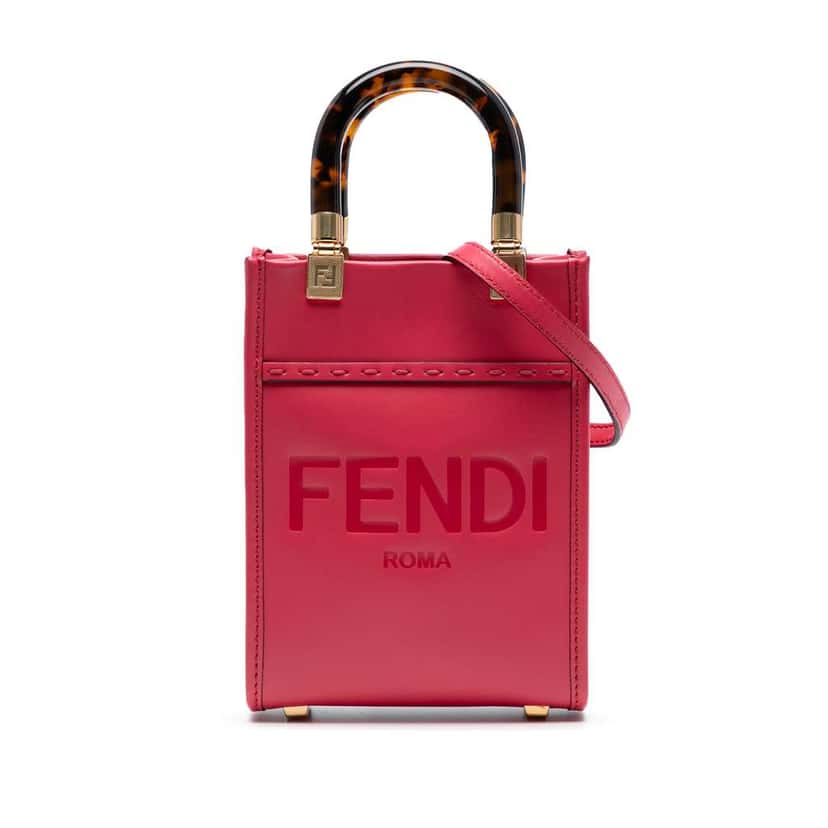Fendi Mini Sunshine Shopper Tote Pink Leather Good condition - Front View