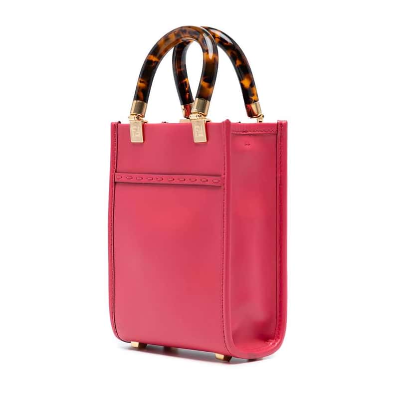Fendi Mini Sunshine Shopper Tote Pink Leather Good condition - Back View