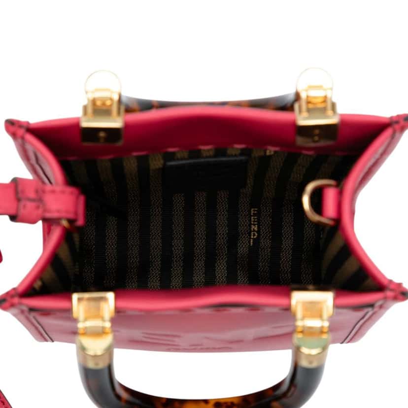 Fendi Mini Sunshine Shopper Tote Pink Leather Good condition - Model View