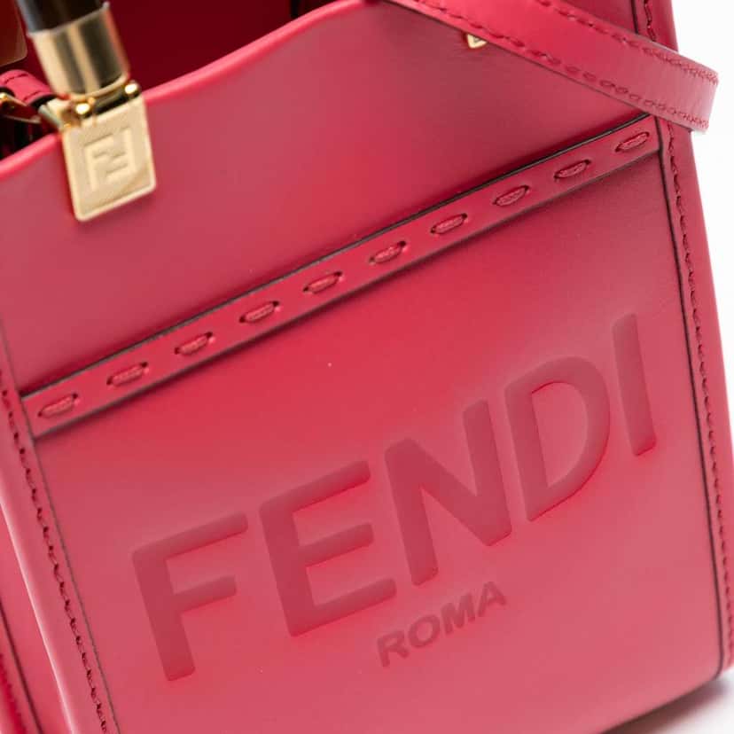 Fendi Mini Sunshine Shopper Tote Pink Leather Good condition - Box View