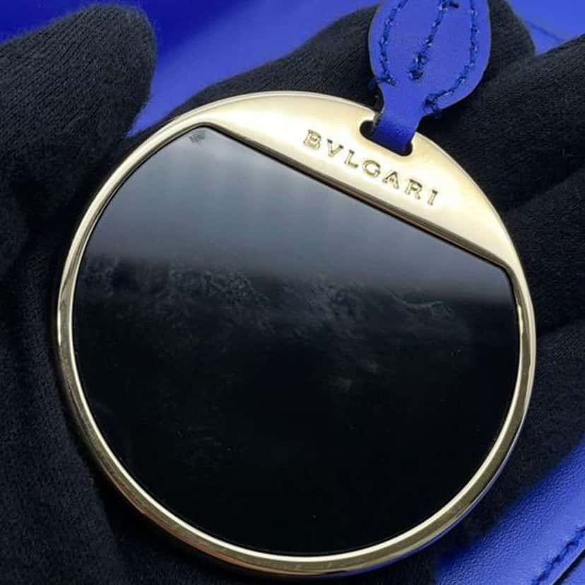 Bvlgari Small Leather Square Serpenti Forever Chain Crossbody Blue Leather Good condition - Box View