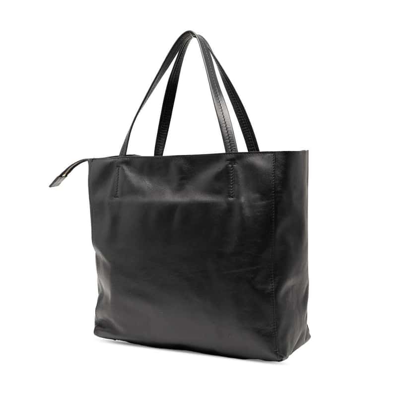 Celine Lambskin Zipped Tote Black Leather Good condition - Back View