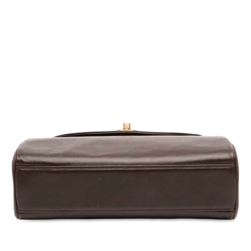 Chanel CC Lambskin Chain Shoulder Bag Brown Leather Good condition - Inside View