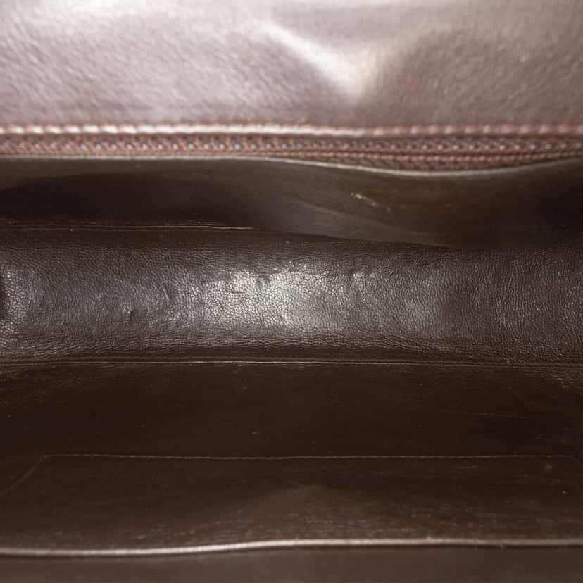 Chanel CC Lambskin Chain Shoulder Bag Brown Leather Good condition - Model View