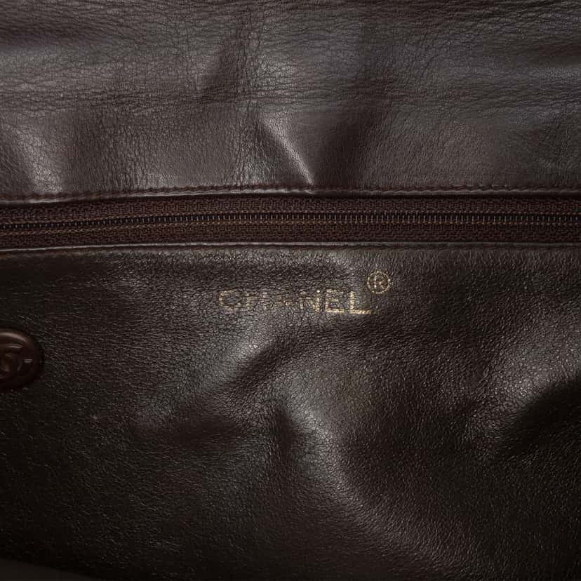 Chanel CC Lambskin Chain Shoulder Bag Brown Leather Good condition - Box View